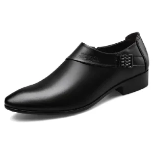 Men Pointed Leather Formal Shoes, Office Oxford Work Shoes
