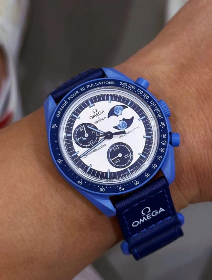 Blue Moon Phase Chronograph Watch for Men & Women | Luxury-Style Space Speedmaster Inspired Wristwatch | Affordable Designer Look Watch